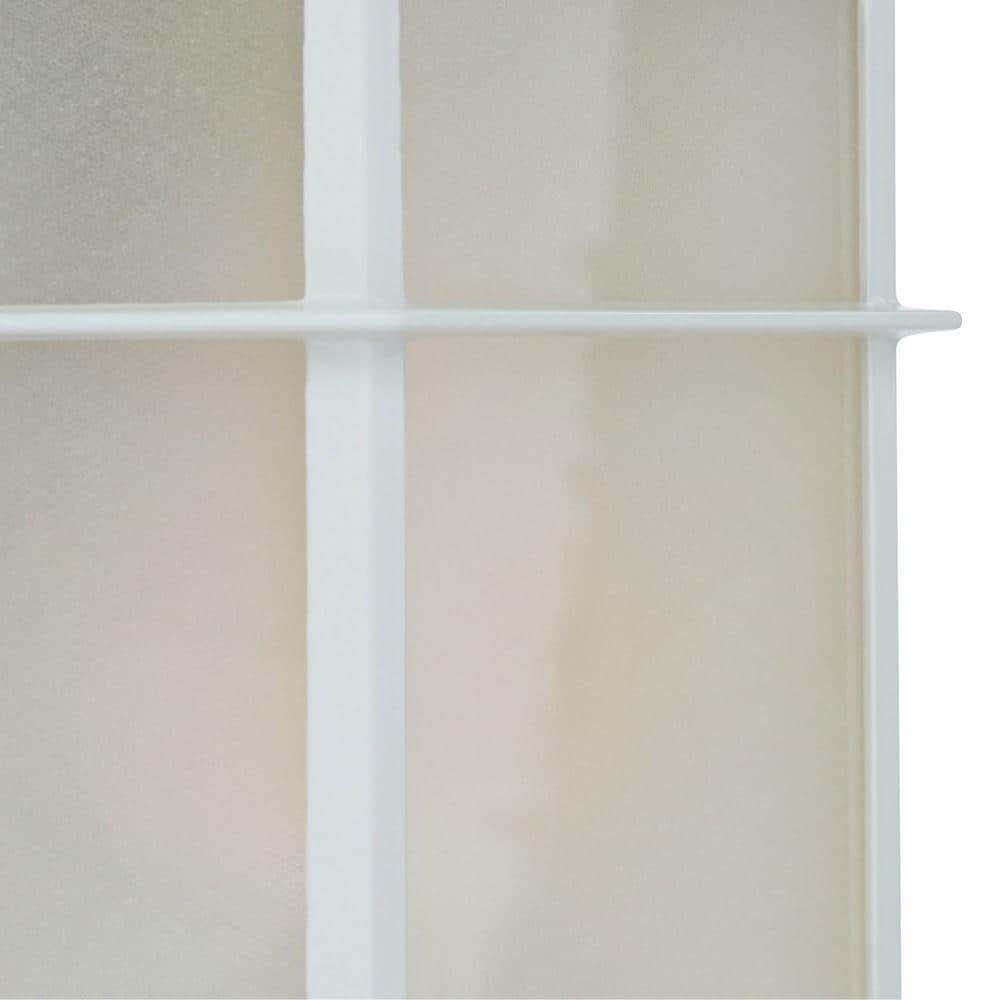 Transitional 9.75" White and Bronze Cage Lantern Wall Sconce