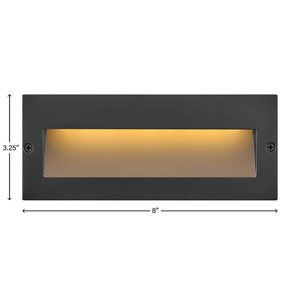 Satin Black Integrated LED Outdoor Step Light with Etched Lens