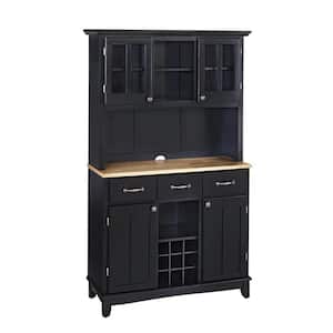 Black w/ Natural Top Buffet with Hutch