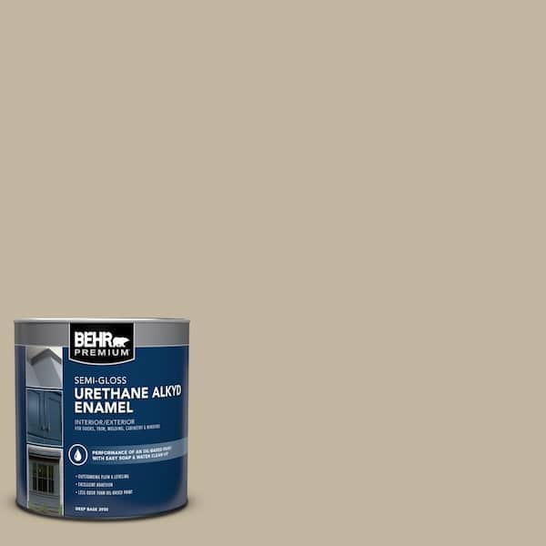 1 qt. Home Decorators Collection #HDC-NT-09 Basic Khaki Semi-Gloss Enamel Urethane Alkyd Interior/Exterior Paint