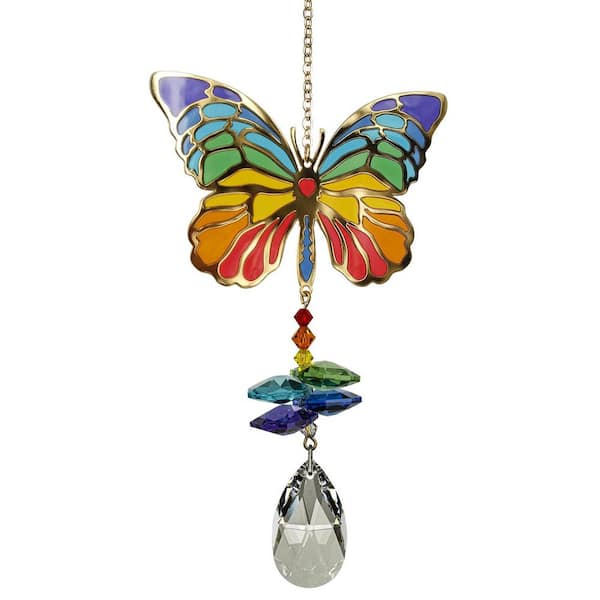 WOODSTOCK CHIMES Woodstock Rainbow Makers Collection, Crystal Wonders, 5 in. Butterfly Crystal Suncatcher CWBUT