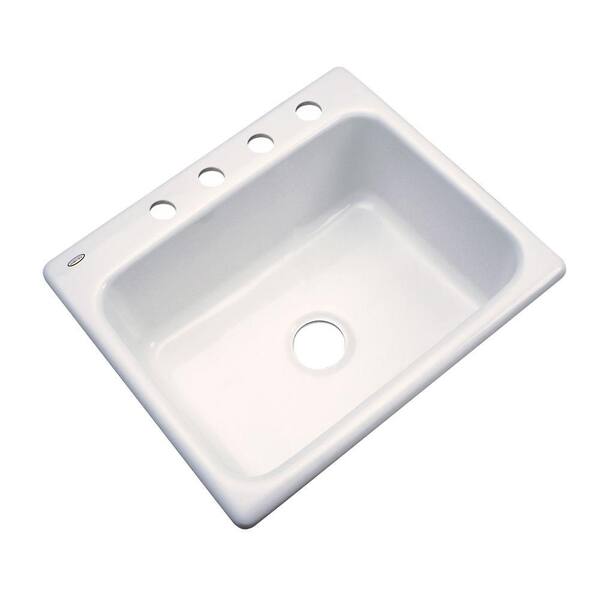 Thermocast Inverness Drop-In Acrylic 25 in. 4-Hole Single Bowl Kitchen Sink in Biscuit