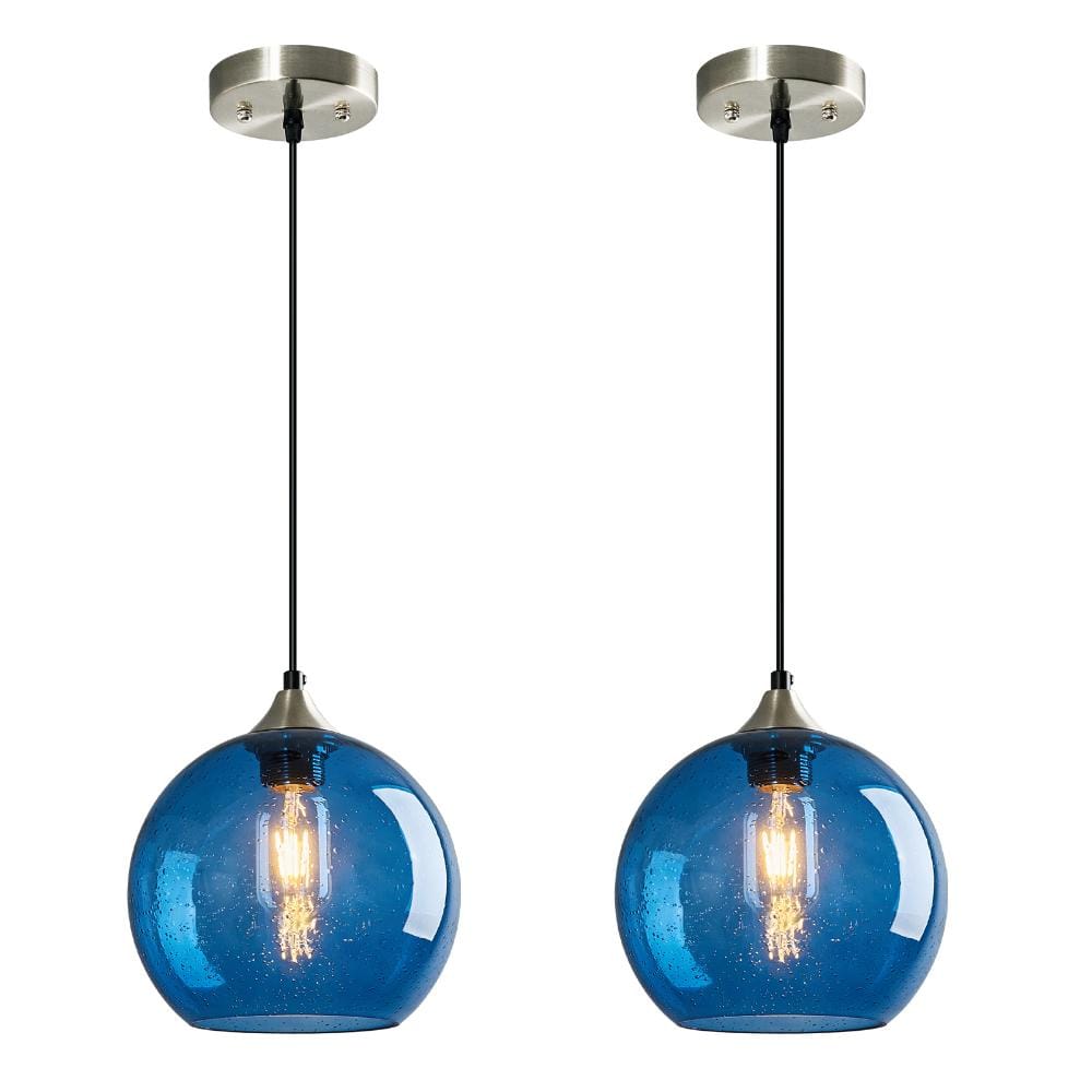 60w 2-Light Blue Glass Pendant Lights for Kitchen Island Bedroom Living Dining Room price history on PriceWatchPro