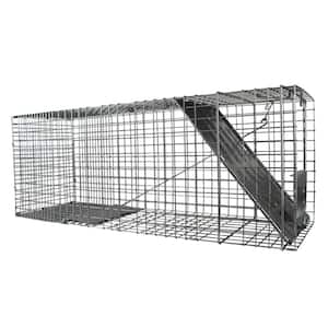 Large 1-Door Professional Live Animal Cage Trap for Raccoon, Opossum, Groundhog, and Feral Cat