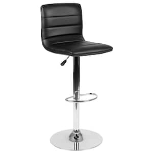 Betsy 33 in. Black Vinyl/Chrome Frame Mid Metal Bar Stool with Vinyl Seat