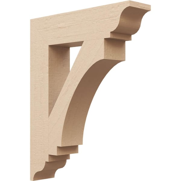 Ekena Millwork 3.5 in. x 20 in. x 16 in. Imperial Traditional Rough Cedar Woodgrain Timberthane Polyurethane Bracket, Primed Tan