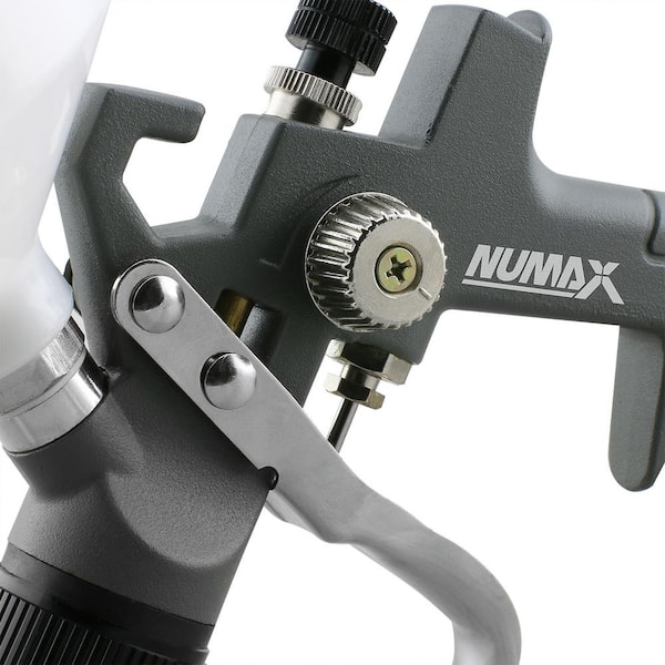NuMax SPS08 Pneumatic 0.8mm Tip Mini HVLP Gravity Feed Spray Gun with 125cc Plastic Cup