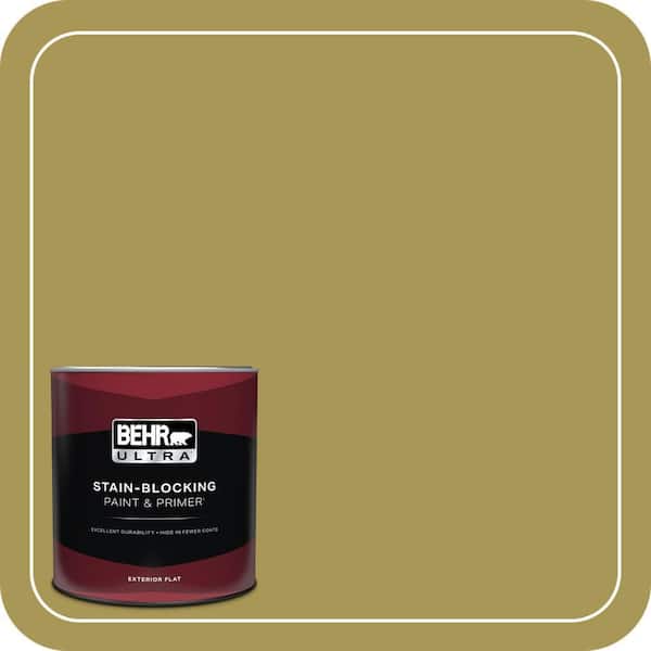 BEHR ULTRA 1 qt. #390D-6 Spring Moss Flat Exterior Paint & Primer