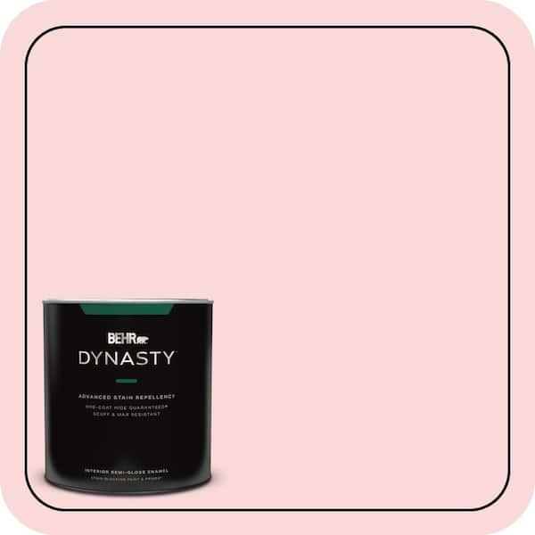 BEHR DYNASTY 1 qt. #140A-2 Coy Pink Semi-Gloss Enamel Interior Stain-Blocking Paint & Primer