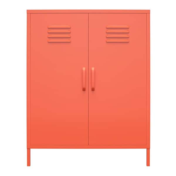 Cache Orange 2-Door Metal Locker Storage Cabinet