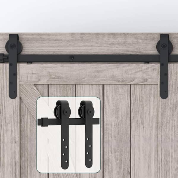 8 ft./96 in. J-Shaped Mini Double Barn Door Hardware Kit