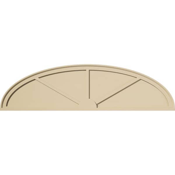 Ekena Millwork 64-in. W x 17-in. H x 2-in. P Elliptical 3 Spoke Signature Urethane Pediment, Primed Tan