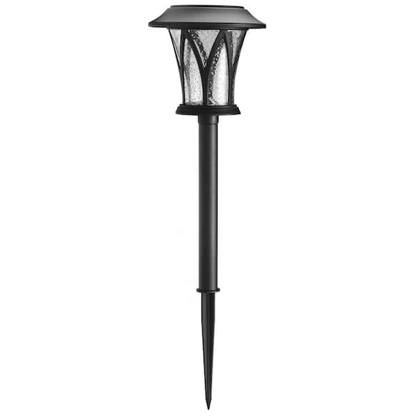 Hampton Bay Naples Black Solar Integrated LED Weather Resistant Path Light