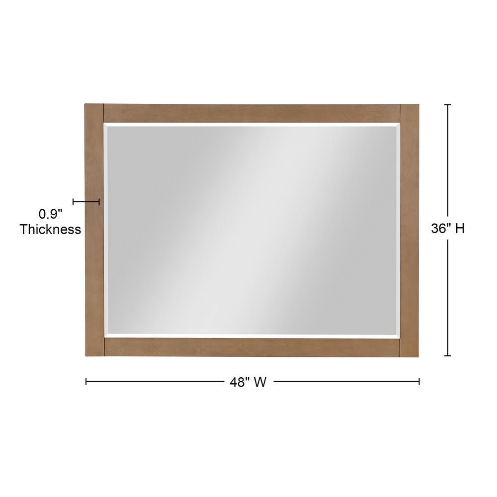 Ivy 48" Brown Pine Rectangular Wall Mirror