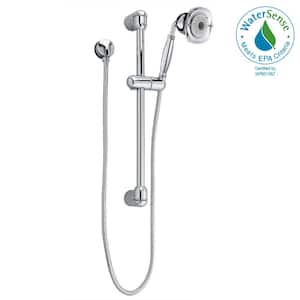 FloWise Square Transitional 3-Spray Wall Bar Shower Kit in Polished Chrome