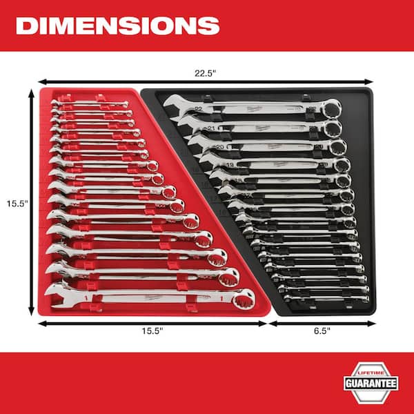 Milwaukee 48229415 15pc Combination Wrench Set SAE Pipe Tools Pipe