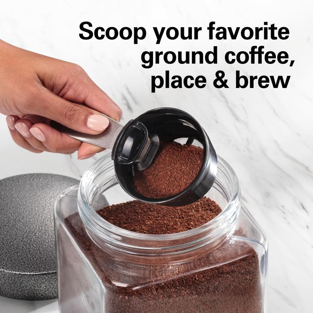 Hamilton Beach Silver Single-Serve Coffee Maker with Permanent Filter