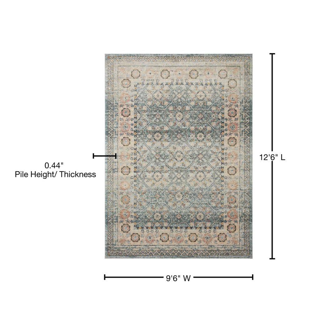 Serene Sky Blue Bohemian-Inspired Large Area Rug