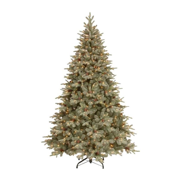 7.5 ft. Feel-Real Alaskan Spruce Artificial Christmas Tree with Pinecones and 750 Clear Lights