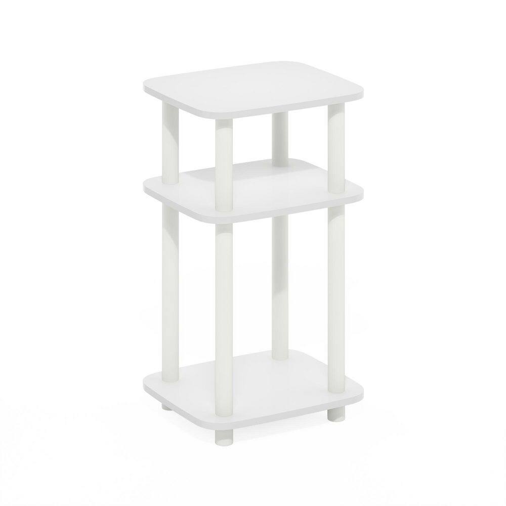 Just 13.15 in. White/White Rounded Rectangle Wood End Table - thumbnail 6