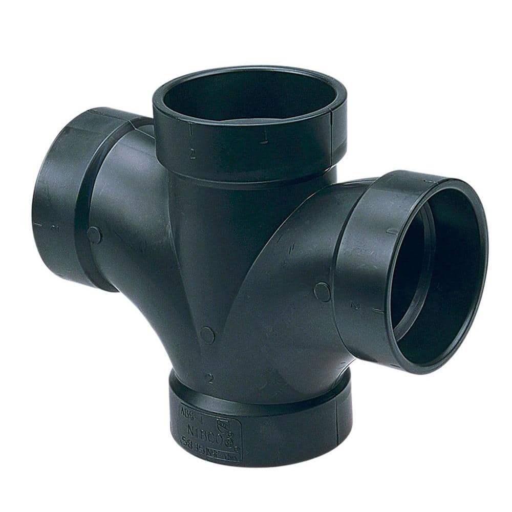NIBCO 3 in. ABS DWV Double Sanitary Hub Tee C5835HD3 - The Home Depot