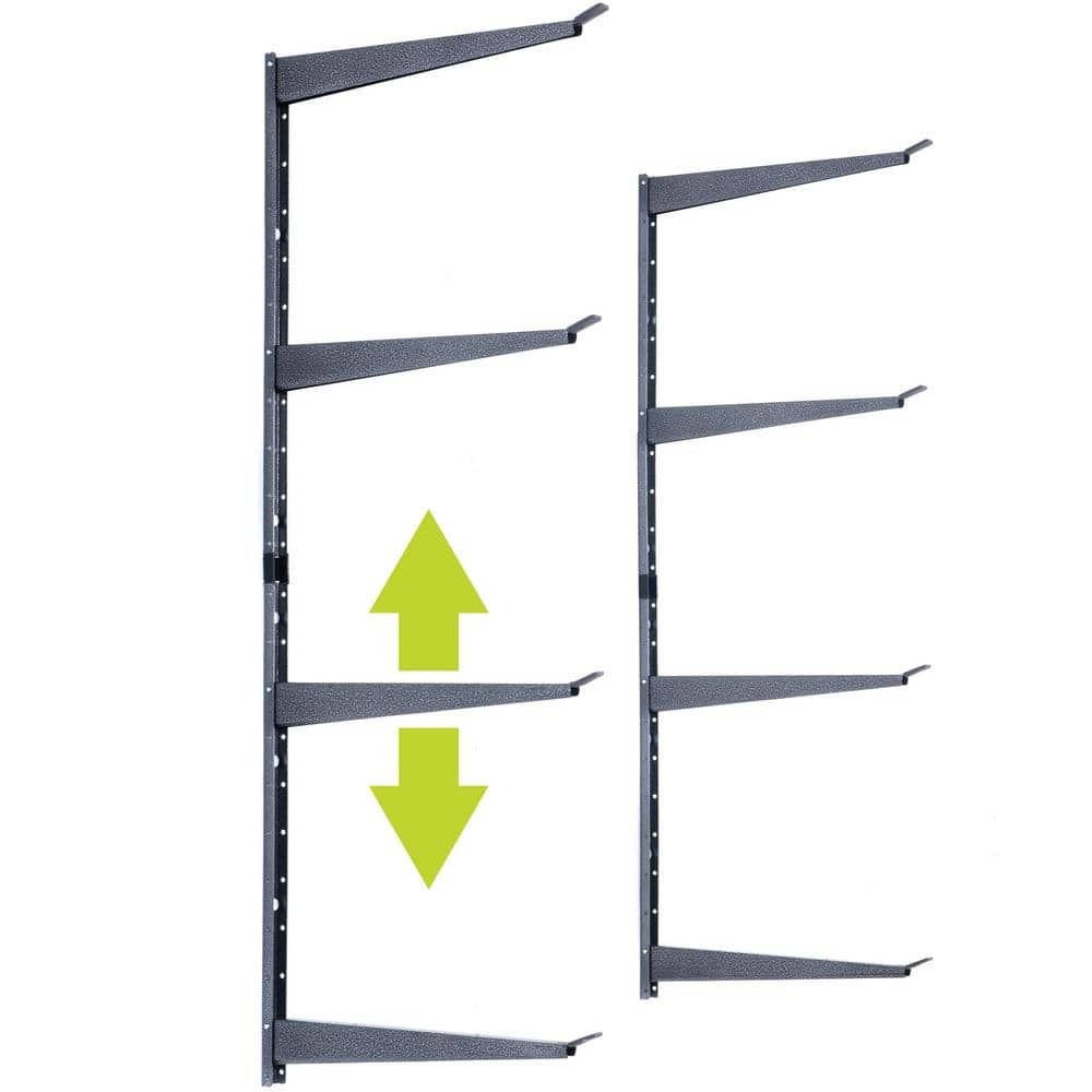 Delta 16 in. x 41 in. Heavy Duty Wall Rack, Adjustable 4 Tier Wide Lumber Rack Holds 640 lbs. Steel Garage Wall Shelf Brackets