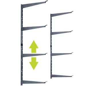 16 in. x 41 in. Heavy Duty Wall Rack, Adjustable 4 Tier Wide Lumber Rack Holds 640 lbs. Steel Garage Wall Shelf Brackets