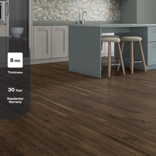 Glover Grove Reclaimed Oak 8 mm T x 8 in. W Water Resistant Laminate Wood Flooring(21.26 sq. ft./Case)