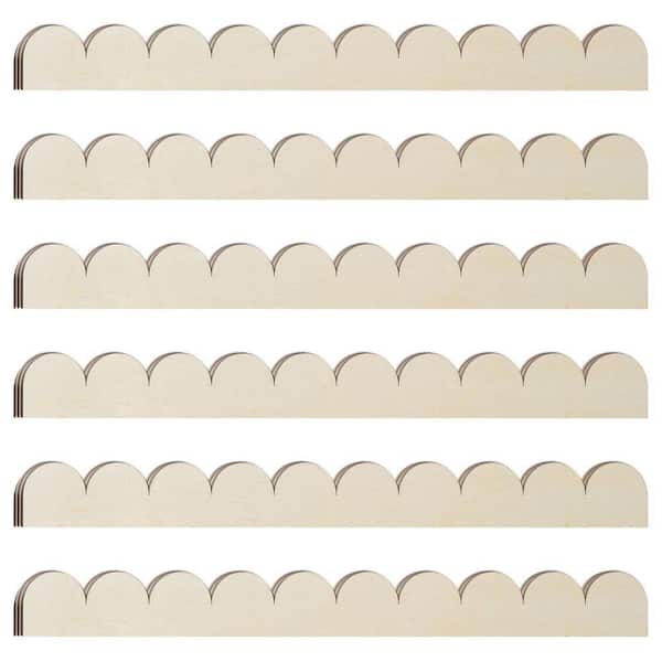 15.75 in. Scalloped Decorative Composite Drywall Corner Bead Trim for Home Wall Cabinet Finial Wood Natural (12-Pack)