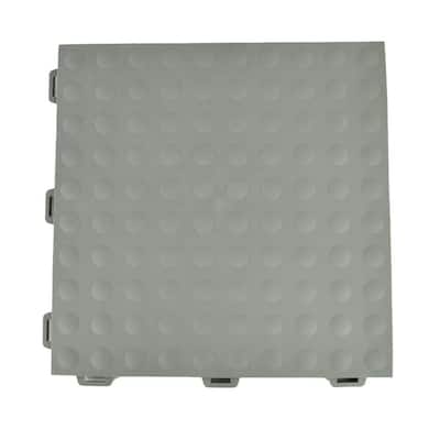 StayLock Bump Top Gray 12 in. x 12 in. x 0.56 in. PVC Plastic Interlocking Gym Floor Tile (Case of 26)