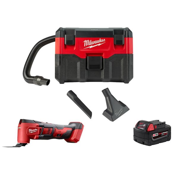 Milwaukee M18 18-Volt 2 Gal. Lithium-Ion Cordless Wet/Dry Vacuum with Multi-Tool and (1) M18 5.0 Ah Battery