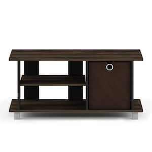 Simplistic 31.5 in. Columbia Walnut Entertainment Center TV Stand with 1-Bin Drawer Fits TV's up to 32 in.
