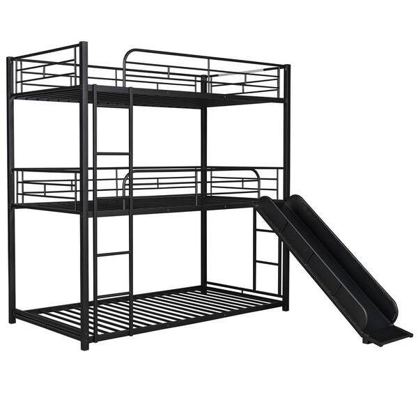 Angel Sar Black Metal Twin Over, Mainstays Black Metal Twin Over Bunk Bed With Dual Ladders