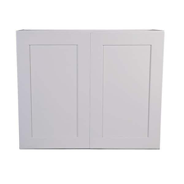 Brookings Solid Wood Assembled Shaker 33 in. x 24 in. x 12 in. 2 Door Wall Kitchen Cabinet W3324 in White