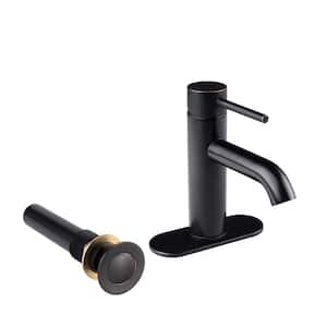 Contemporary 4 in. Centerset 1-Handle Bathroom Faucet in Oil Rubbed Bronze
