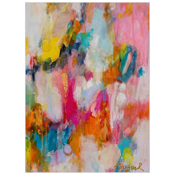 Multi-Colored 8 ft. x 10 ft. Mindset Washable Abstract Art Area Rug