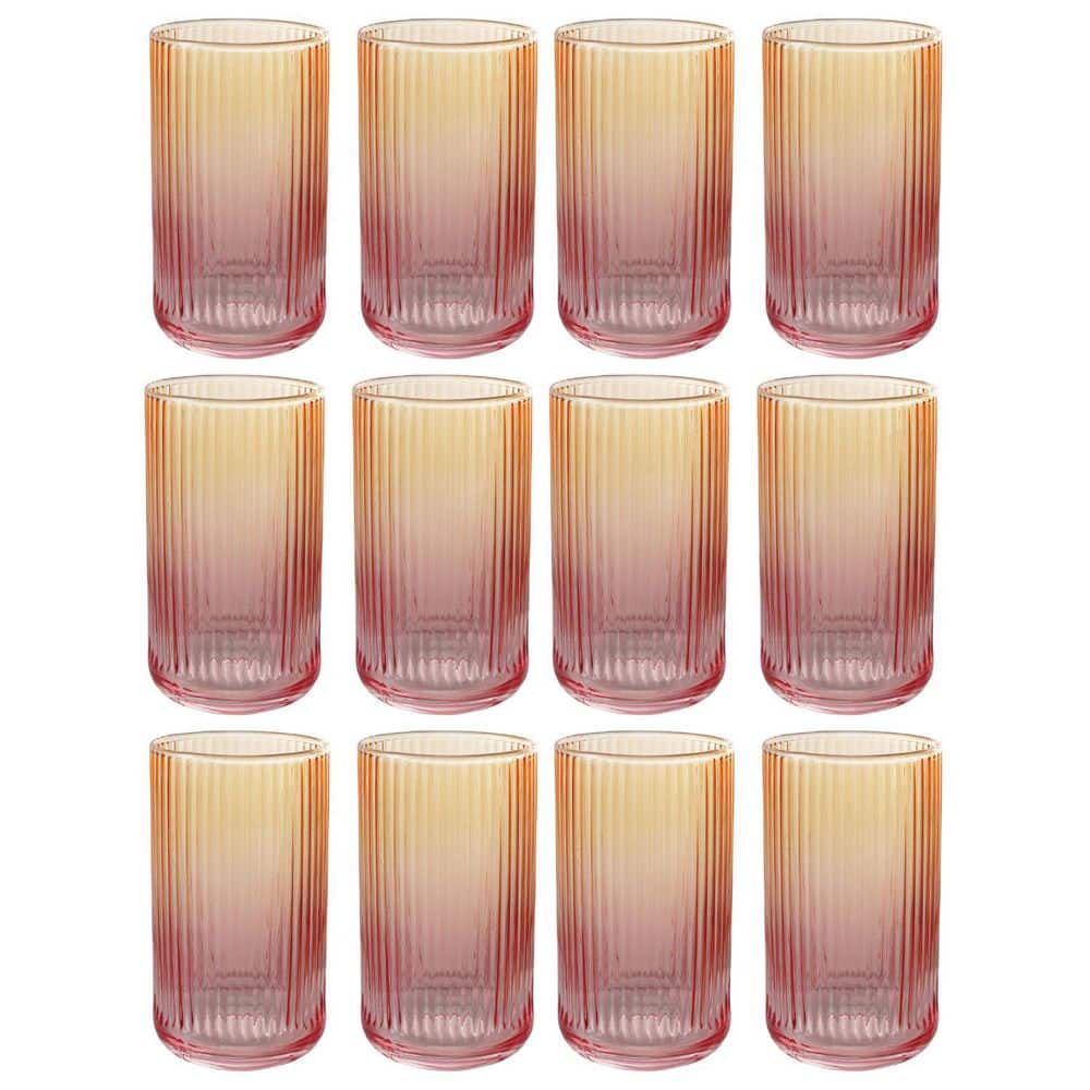 14 oz. Amber & Pink Ombre Ribbed Drinking Glass price history on PriceWatchPro
