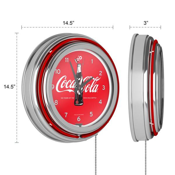 Coca-Cola Red 100th Anniversary of the Bottle Lighted Analog Neon
