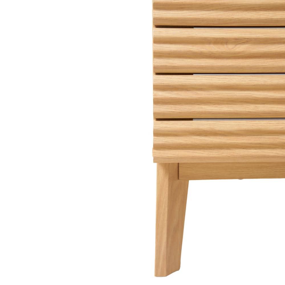 Calandre 36" Oak Slat Modern Farmhouse Bath Vanity Cabinet