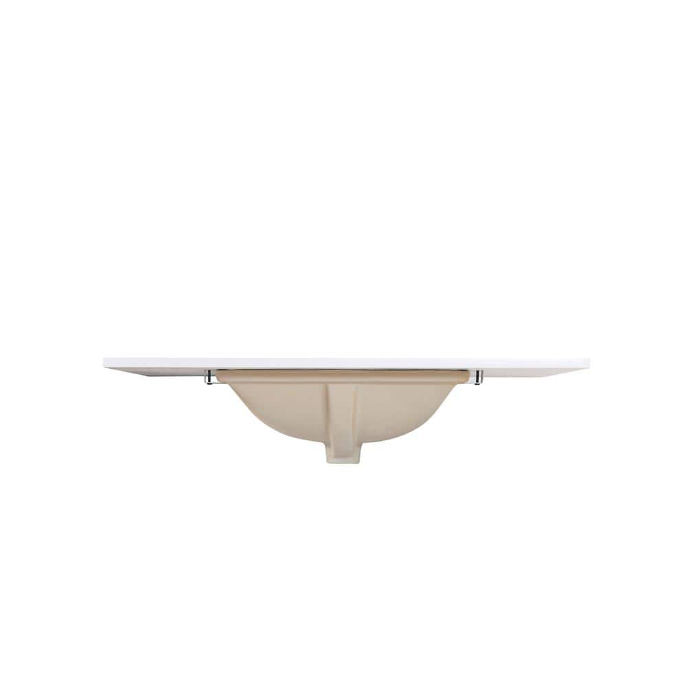 Snow White 37" Stone Vanity Top with Undermount Sink