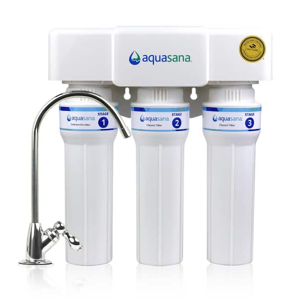 Under Sink Drinking Water Filter : 3-Stage : Max Flow : Reduce PFAS, Lead & Chlorine : Chrome Faucet