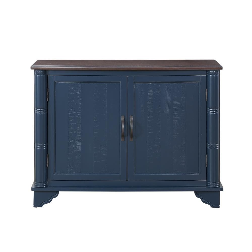 40 in. Navy Blue Rectangular MDF Console Table with Adjustable Storage Shelf durable construction