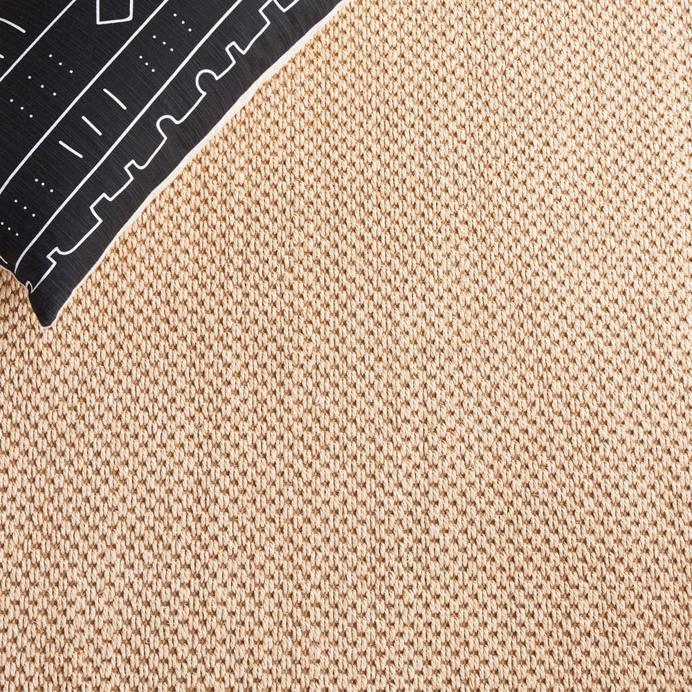 Maize and Brown Square Cotton Rug with Non-slip Backing
