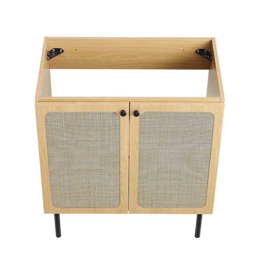 Chaucer 30" Oak Freestanding Bathroom Vanity with Rattan Doors
