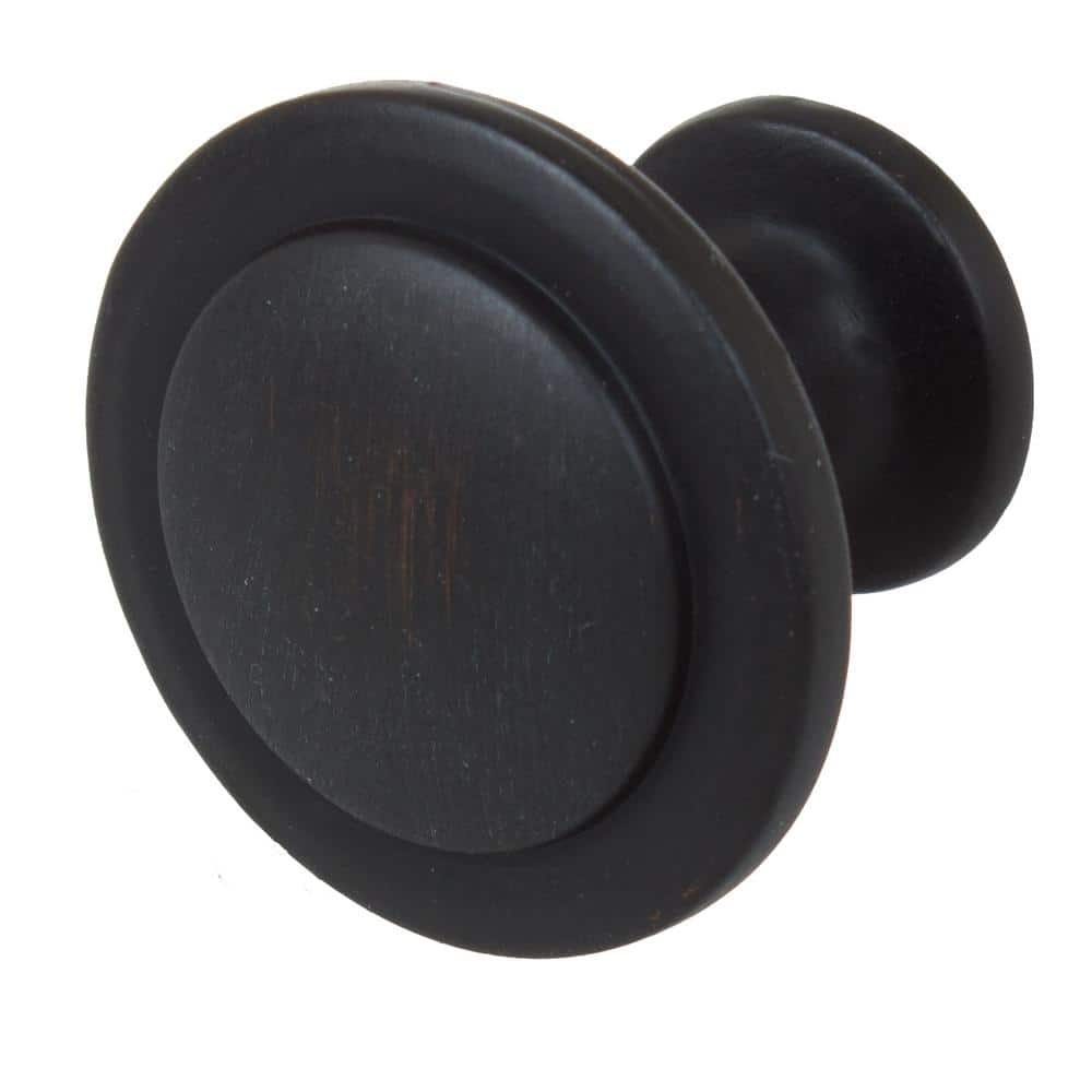 Classic Round Oil Rubbed Bronze Cabinet Knob with Mounting Hardware