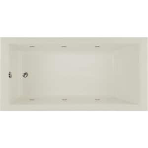Lacey 66 in. Acrylic Rectangular Drop-in Whirlpool Bathtub in Biscuit