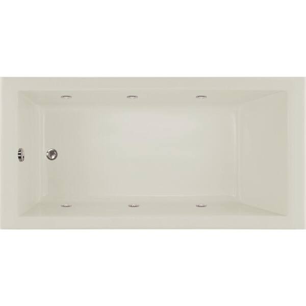Hydro Systems Lacey 66 in. Acrylic Rectangular Drop-in Whirlpool Bathtub in Biscuit
