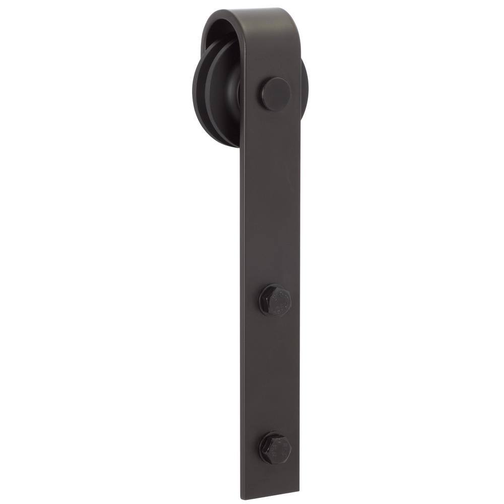 Flat Black Steel Barn Door Single Roller
