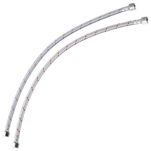 VEVETTA 20 in. 3/8 in. Compression x 3/8 in. Compression Braided Stainless Steel Faucet Supply Line