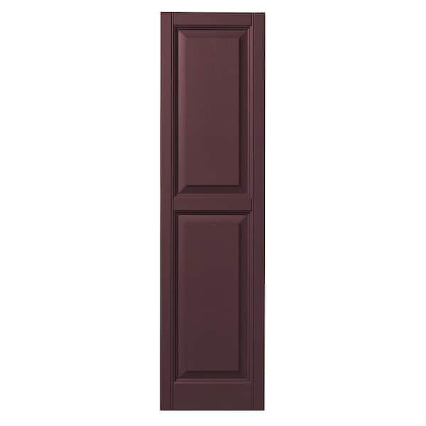 Ply Gem 12 in. x 51 in. Raised Panel Polypropylene Shutter Pair in Vineyard Red